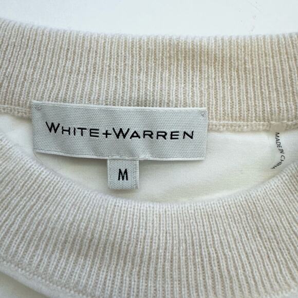 White + Warren Cashmere Silk Sweater Shell Sleeveless Tank Cream | Size Medium - Picture 6 of 8